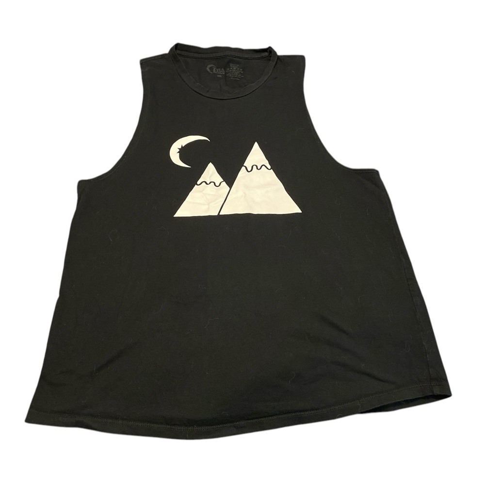 Zyia Active Mountain Moon Logo Muscle Tee Black Tank Top Size XXL Workout Gym - Picture 3 of 10